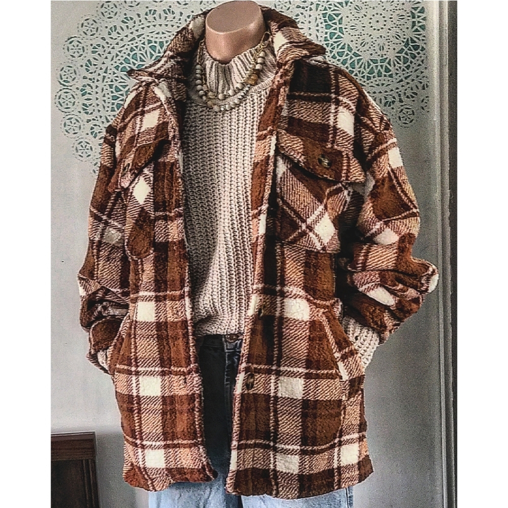 🆕️The Amelia// Cinnamon fleece shacket - Picture 1 of 4